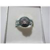 Image 2 : NEW:  SILVER PLATED BLUE GEMSTONE 3 PIECE RING SET (SIZE 7)