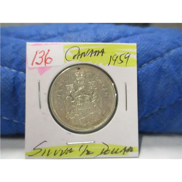 1959 CANADA SILVER HALF DOLLAR