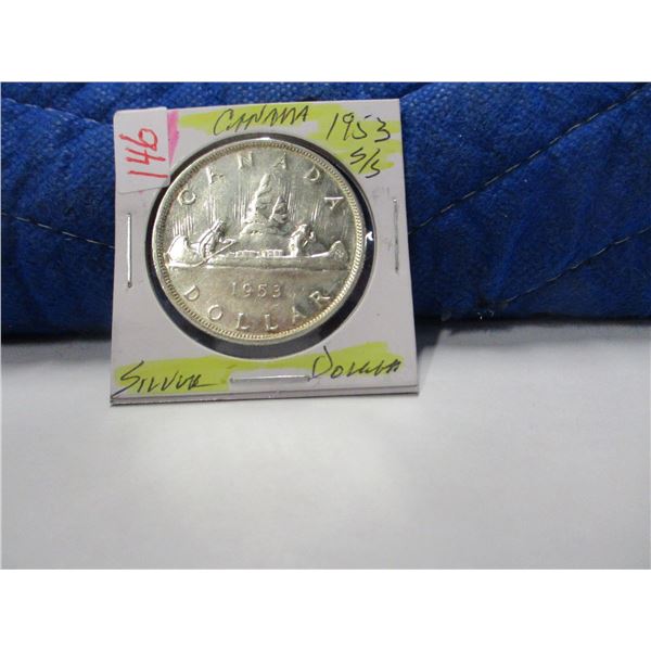 1953 SHOULDER STRAP CANADA SILVER DOLLAR