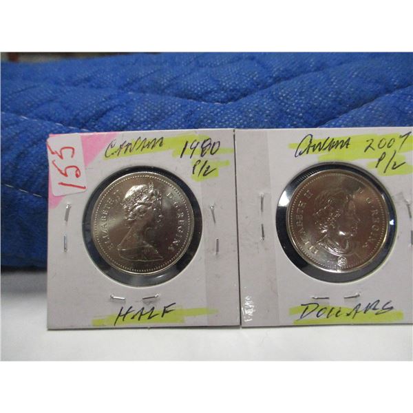 1980 - 2007 PROOF CAMEO CANADA HALF DOLLAR