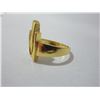 Image 4 : NEW:  GOLDTONE & GEMSTONE GEOMETRIC RING (SIZE 8)
