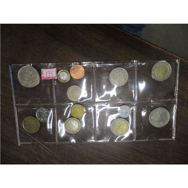 STOCK DOUBLE ROW OF WORLD COLLECTABLE COINS