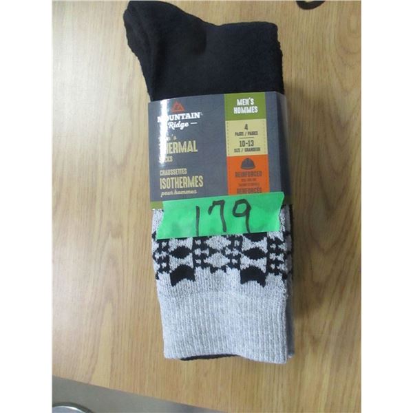 NEW:  MEN'S NORTHERN RIDGE THERMAL SOCKS (SIZE 10 - 13) - 4 PAIR