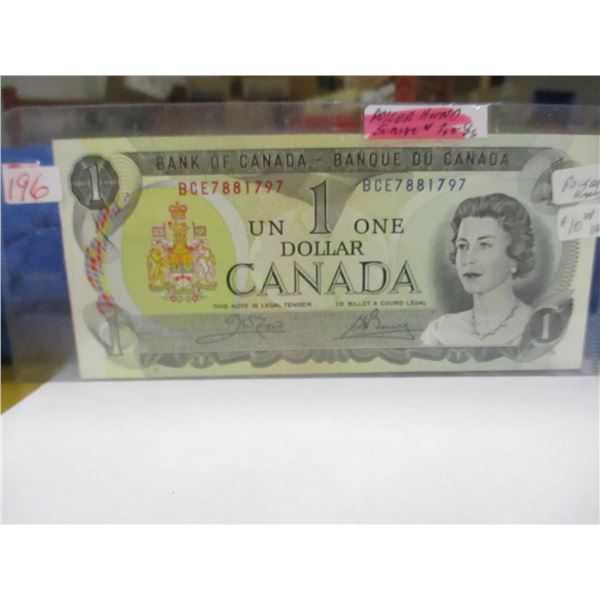 1973 CANADA POKER HAND SERIAL NUMBER (7'S & 8'S) DOLLAR BILL