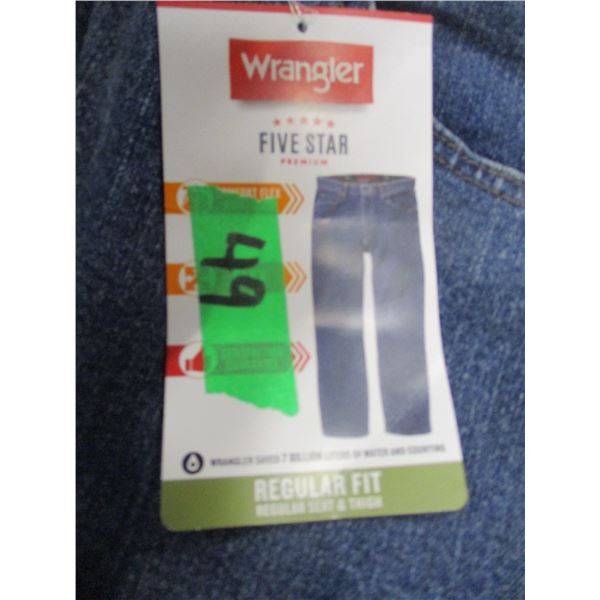 NEW:  WRANGLER JEANS (REGULAR FIT - SIZE 42 X 29)