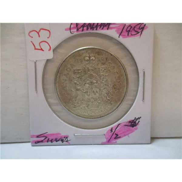 1959 CANADA SILVER HALF DOLLAR