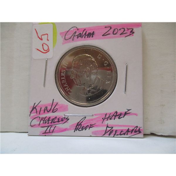 2023 PROOF CAMEO KING CHARLES III CANADA HALF DOLLAR