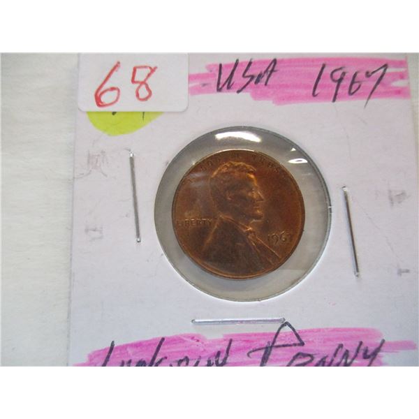 1967 UNCIRCULATED USA LINCOLN PENNY