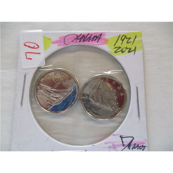 1921 - 2021 CANADA SET OF COMMOMORATIVE DIMES