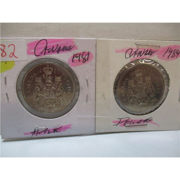 1981 - 1984 UNCIRCULATED CANADA HALF DOLLARS