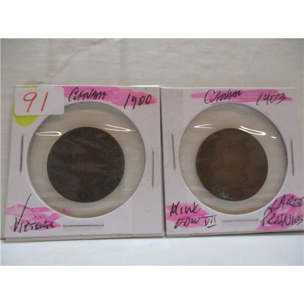 1900 - 1903 KING EDWARD VII VICTORIAN V/G PENNIES