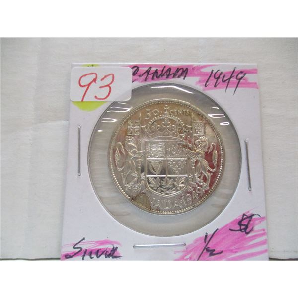 1949 CANADA SILVER HALF DOLLAR