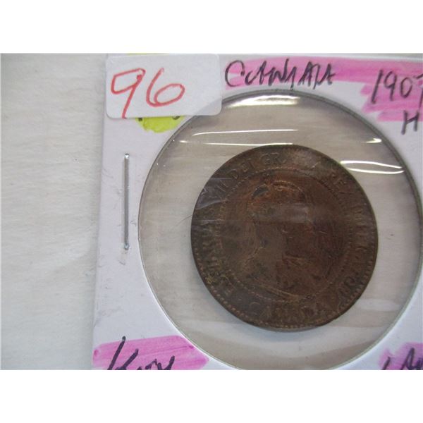 1907H KEY DATE CANADA KING EDWARD VII PENNY