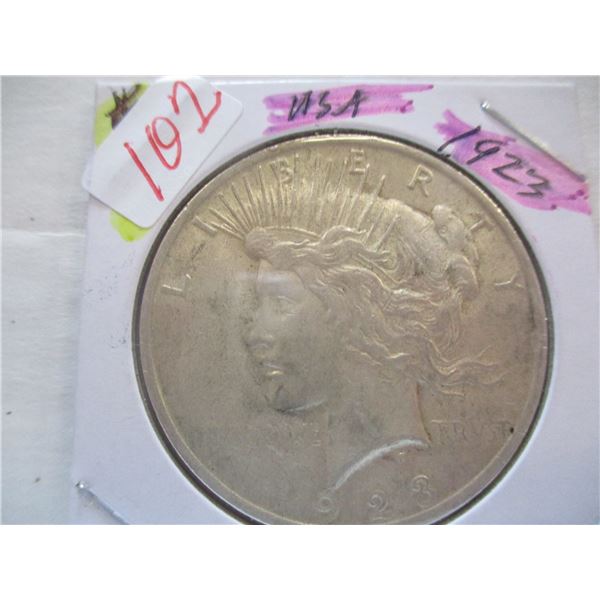 1923 LIBERTY USA SILVER PEACE DOLLAR