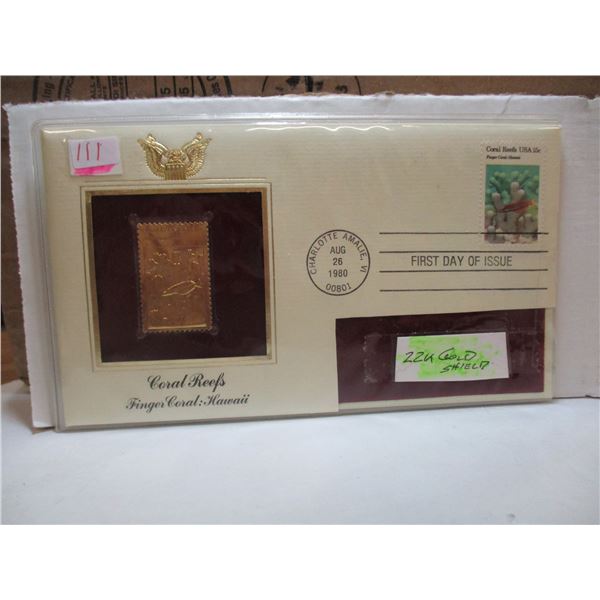 CORAL REEFS (HAWAII) 22 KT GOLD SHIELD