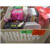 Image 1 : BOX C/W DVD'S, PLASTIC CUTLERY, MISC