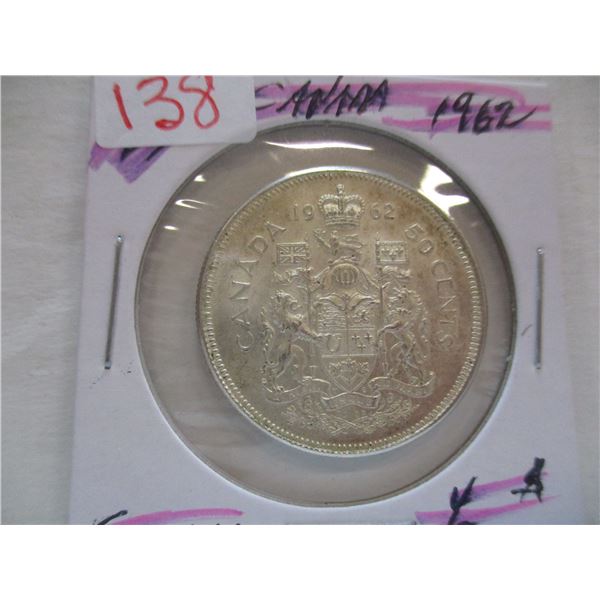 1962 CANADA SILVER HALF DOLLAR