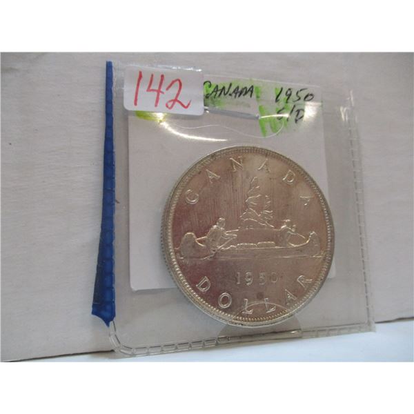 1950 CANADA 3 WATERLINE CANADA SILVER DOLLAR