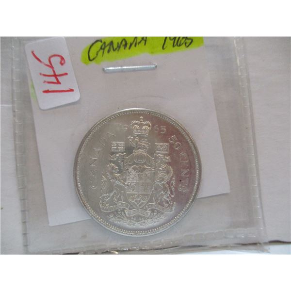 1965 CANADA SILVER HALF DOLLAR