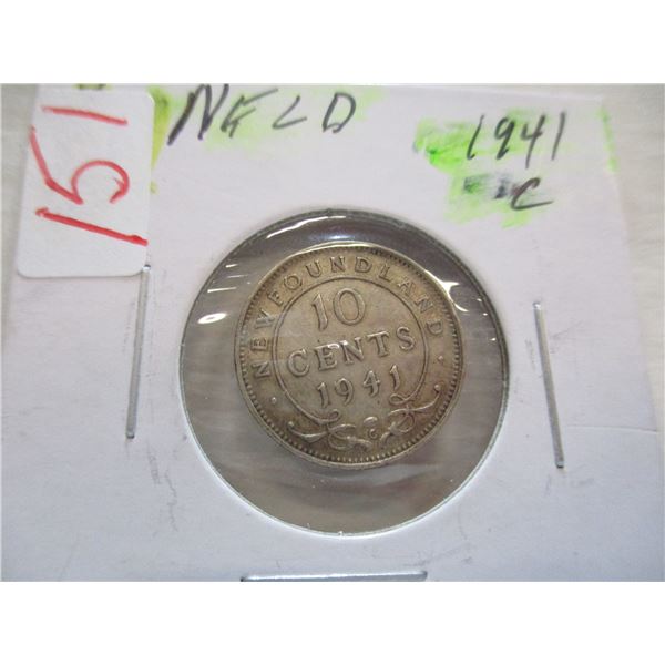 1941C NEWFOUNDLAND SILVER DIME