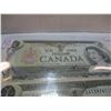 Image 3 : 1973 SET OF SEQUENTIAL SERIAL NUMBER LAST OF CANADA $1 BILLS