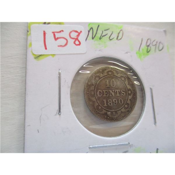 1890 VICTORIAN NEWFOUNDLAND SILVER DIME