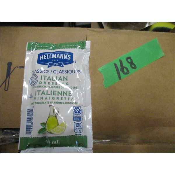 FREIGHT DAMAGE (AS IS):  CASE OF INDIVIDUAL PACKS OF ITALIAN DRESSING