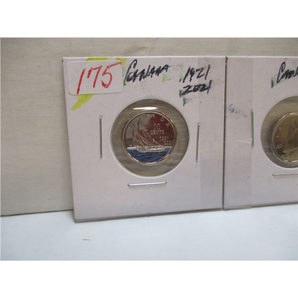 1921 - 2021 PROOF COLORED CANADA DIME SET