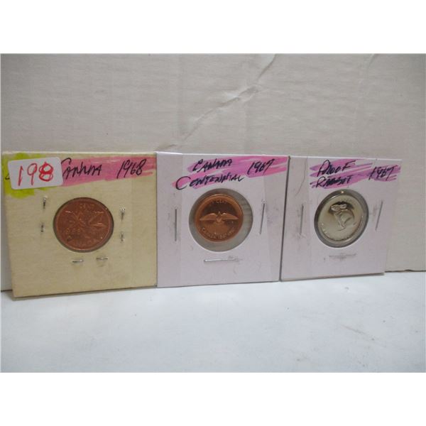 1968 MAPLE LEAF, 1967 BIRD SERIES & 1967 RABBIT COIN SET