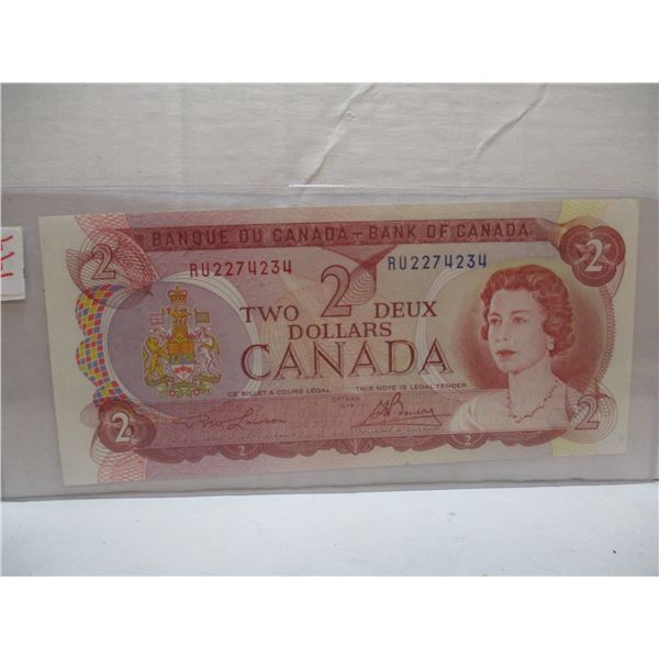 1974 MULTI COLORED LAST OF CANADA $2 BILLS