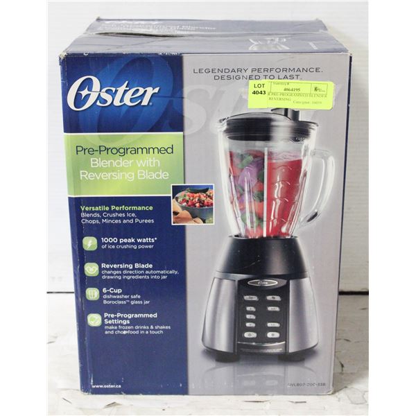 OSTER PRE-PROGRAMMED BLENDER WITH REVERSING