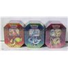 Image 1 : LOT OF 3 SEALED POKEMON GX TINS 4 PACKS PER TIN