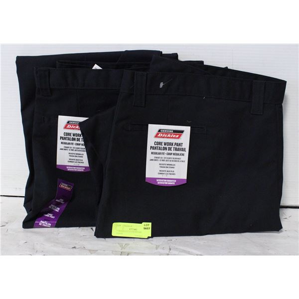 2 DICKIES FLAT FRONT 44X30 BLACK PANTS