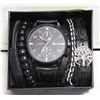Image 1 : 5 PCS BLACK WATCH SET WITH DATE IN BOX