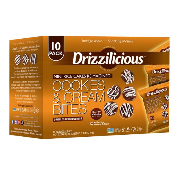 NEW 210G DRIZZILICIOUS COOKIES AND CREAM BITES