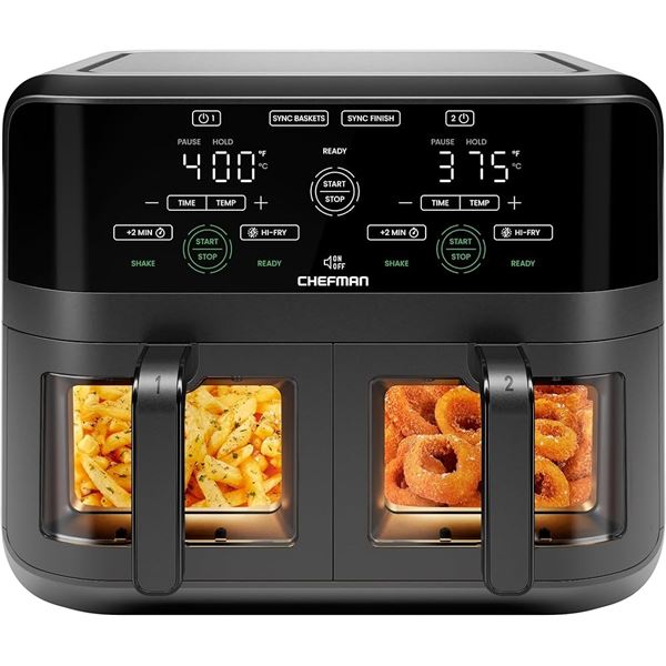 BRAND NEW CHEFMAN 6QT AIR FRYER DOUBLE BASKET