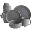 Image 1 : BRAND NEW GIBSON HOMEWARES ZUMA GREY BARE LID 16PC