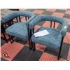 Image 2 : NEW ASSEMBLED PAIR OF BLACK AND BLUE ARMCHAIRS