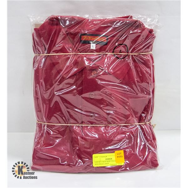 LOT OF 2 NEW B&W COLLECTION RED POLO LARGE