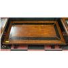 Image 1 : WOOD INLAID COFFE TABLE WITH METAL LEGS