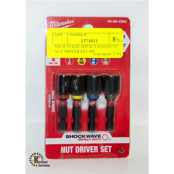 MILWAUKEE IMPACT MAGNETIC NUT DRIVER SET 4PC