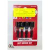 Image 1 : MILWAUKEE IMPACT MAGNETIC NUT DRIVER SET 4PC
