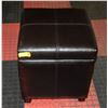 Image 1 : BAILIFF SEIZED: BLACK LEATHER FOOT STOOL OTTOMON
