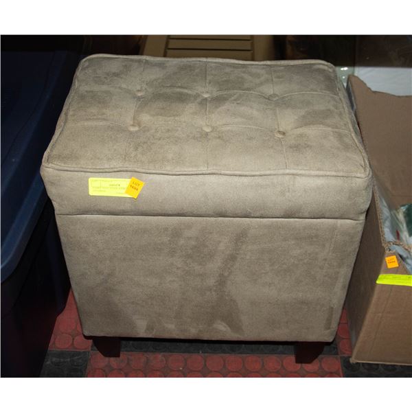 BAILIFF SEIZED: FABRIC FOOT STOOL STORAGE OTTOMAN