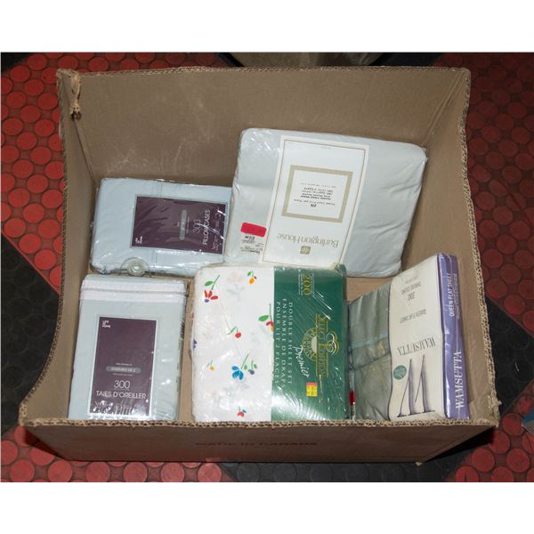 BAILIFF SEIZED: BOX OF BEDSHEETS AND PILLOW CASES