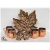 Image 1 : ESTATE COPPER MUGS, S& P SHAKERS & PLATTER ALL