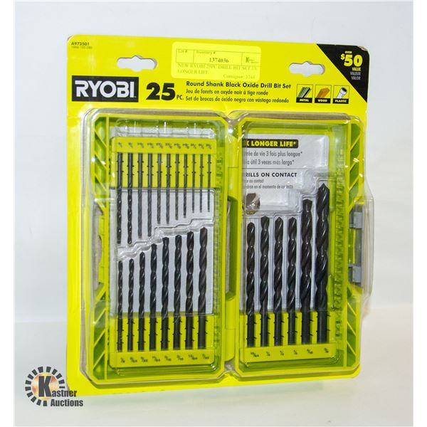 NEW RYOBI 25PC DRILL BIT SET