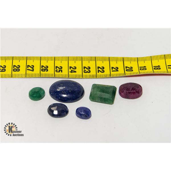 78.3 CT GENUINE RUBY, EMERALD, SAPPHIRE, LAPIS