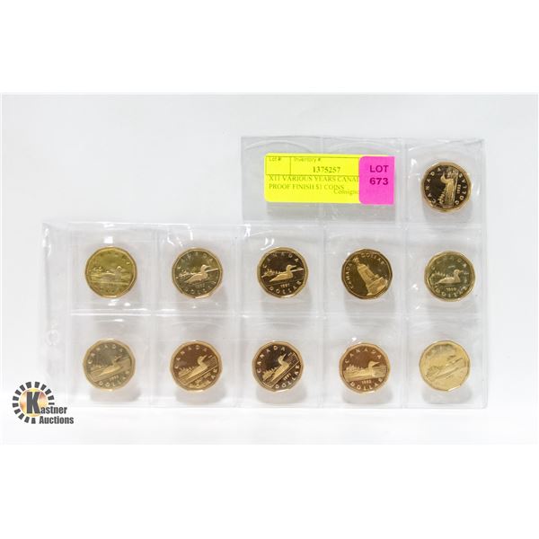 X11 VARIOUS YEARS CANADA PROOF FINISH $1 COINS