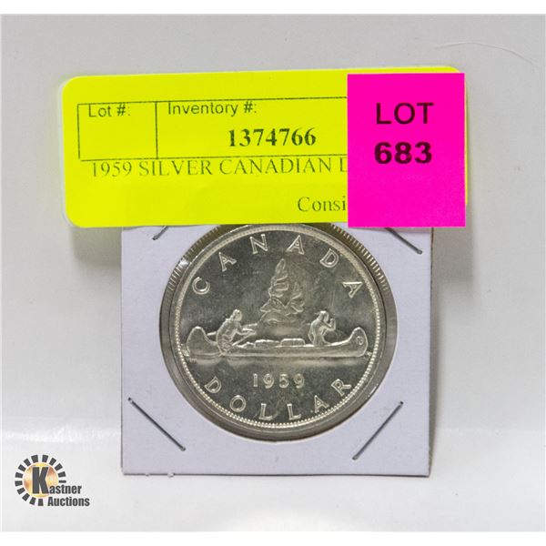 1959 SILVER CANADIAN DOLLAR